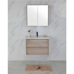 Max Timber Look Wall Hung Vanity 750mm