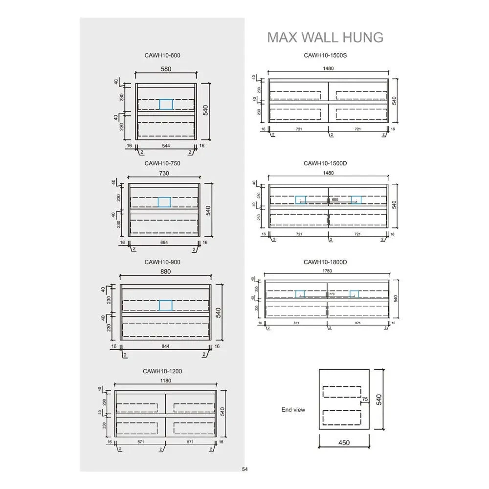 Max Timber Look Wall Hung Vanity 750mm 2 Max Timber Look Wall Hung Vanity 750mm - Image 2