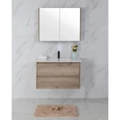 Max Timber Look Wall Hung Vanity 900mm