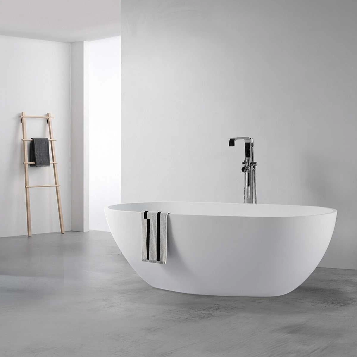 Maya Solid Surface Freestanding Bathtub | Fifth Avenue 3 Maya Solid Surface Freestanding Bathtub | Fifth Avenue - Image 3