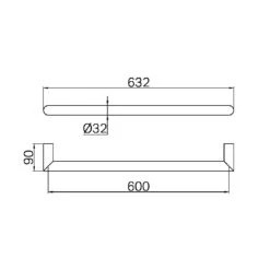MECCA 240V Single Heated Towel Rail 15 MECCA 240V Single Heated Towel Rail -HERA BATHWARE mecca 240v single heated towel railgraphitenero tapware 207786