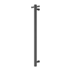 MECCA 240V SINGLE VERTICAL HEATED TOWEL -HERA BATHWARE mecca 240v single vertical heated towelgun metalnero tapware 303014