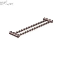 MECCA CARE 25MM GRAB DOUBLE TOWEL RAIL 600MM -HERA BATHWARE mecca care 25mm grab double towel rail 600mmbrushed bronzegrab double railnero tapware 928280