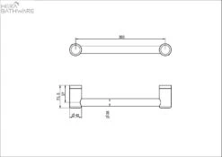 MECCA CARE 25MM GRAB RAIL 300MM -HERA BATHWARE mecca care 25mm grab rail 300mmbrushed nickelgrab railnero tapware 815794