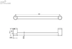 MECCA CARE 25MM GRAB RAIL 450MM -HERA BATHWARE mecca care 25mm grab rail 450mmbrushed bronzegrab railnero tapware 895289