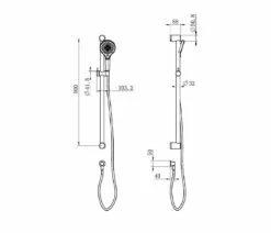 Mecca Care 32mm Grab Rail And Adjustable Shower Rail Set 900mm -HERA BATHWARE mecca care 32mm grab rail and adjustable shower rail set 900mmchromeshower railsnero tapware 797860