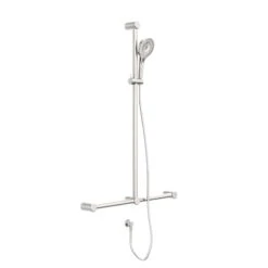 Mecca Care 32mm T Bar Grab Rail And Adjustable Shower Set 1100x750mm -HERA BATHWARE mecca care 32mm t bar grab rail and adjustable shower set 1100x750mmchromeshower railsnero tapware 451949