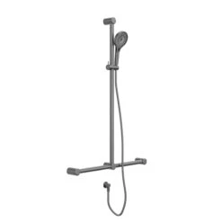 Mecca Care 32mm T Bar Grab Rail And Adjustable Shower Set 1100x750mm -HERA BATHWARE mecca care 32mm t bar grab rail and adjustable shower set 1100x750mmchromeshower railsnero tapware 988798