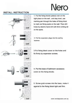 MECCA Hand Towel Rail -HERA BATHWARE mecca hand towel railmatte whitehand towel railnero tapware 310621