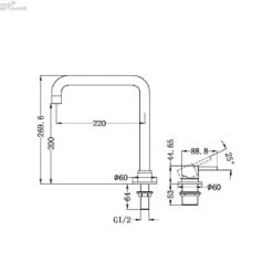 MECCA Hob Square Spout Basin Mixer 17 MECCA Hob Square Spout Basin Mixer -HERA BATHWARE mecca hob square spout basin mixerbrushed bronzebasin mixernero tapware 977825