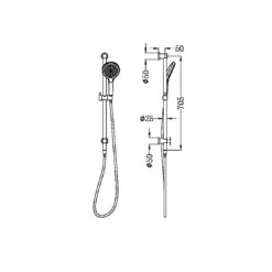 Mecca Rail Shower With Air Shower II 19 Mecca Rail Shower With Air Shower II -HERA BATHWARE mecca rail shower with air shower iimatte blackshower railsnero tapware 115171