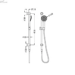 Mecca Rail Shower With Air Shower | NERO 17 Mecca Rail Shower With Air Shower | NERO -HERA BATHWARE mecca rail shower with air shower neromatte whiteshower railsnero tapware 306389