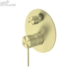 MECCA Shower Mixer With Diverter -HERA BATHWARE mecca shower mixer with diverterwith platebrushed goldshower mixernero tapware 600475