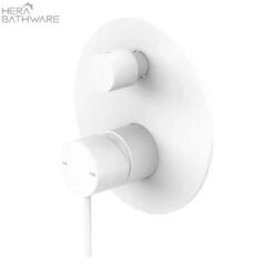 MECCA Shower Mixer With Diverter -HERA BATHWARE mecca shower mixer with diverterwith platematte whiteshower mixernero tapware 933103