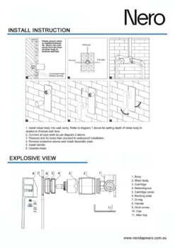 MECCA Shower Mixer -HERA BATHWARE mecca shower mixer60mmchromeshower mixernero tapware 474395
