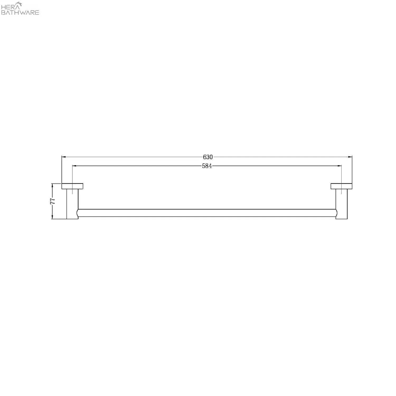 MECCA Towel Rail 600mm Double/Single 15 MECCA Towel Rail 600mm Double/Single - Image 15