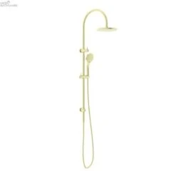 MECCA Twin Shower With Air Shower -HERA BATHWARE mecca twin shower with air showerbrushed goldshower setnero tapware 405736