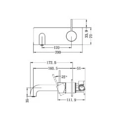 MECCA Wall Basin Mixer Spout 120mm-260mm Handle Up 15 MECCA Wall Basin Mixer Spout 120mm-260mm Handle Up -HERA BATHWARE mecca wall basin mixer spout 120mm 260mm handle up120mmmatte whitetapwarenero tapware 752569
