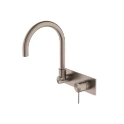 MECCA Wall Basin Mixer Swivel Spout - Handle Down -HERA BATHWARE mecca wall basin mixer swivel spout handle downbrushed bronzetapwarenero tapware 286686