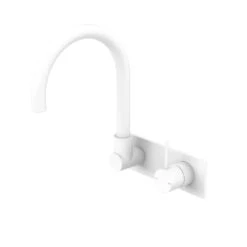 MECCA Wall Basin Mixer Swivel Spout - Handle Up -HERA BATHWARE mecca wall basin mixer swivel spout handle upmatte whitewall basin mixernero tapware 711507