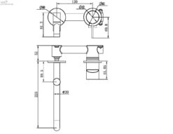 MECCA Wall Basin Mixers 225mm -HERA BATHWARE mecca wall basin mixers 225mmmatte blackwall basin mixernero tapware 319916