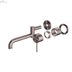 MECCA Wall Basin/Bath Mixer Swivel Spout 225mm / Trim Kit Only -HERA BATHWARE mecca wall basinbath mixer swivel spout 225mm trim kit onlybrushed bronzetrim kitsnero tapware 393632