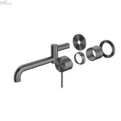 MECCA Wall Basin/Bath Mixer Swivel Spout 225mm / Trim Kit Only -HERA BATHWARE mecca wall basinbath mixer swivel spout 225mm trim kit onlygun metaltrim kitsnero tapware 297910