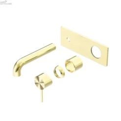 Mecca Wall Basin/Bath Mixer Trim Kits Only -HERA BATHWARE mecca wall basinbath mixer trim kits only120mmbrushed goldwall basin mixernero tapware 396880