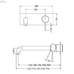 Mecca Wall Basin/Bath Mixer Trim Kits Only -HERA BATHWARE mecca wall basinbath mixer trim kits only120mmbrushed nickelwall basin mixernero tapware 485263