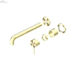 Mecca Wall Basin/Bath Mixer With Seperate Plate Trim Kits Only 12 Mecca Wall Basin/Bath Mixer With Seperate Plate Trim Kits Only -HERA BATHWARE mecca wall basinbath mixer with seperate plate trim kits only120mmbrushed goldwall basin mixernero tapware 470746