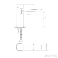 Mia Basin Mixer - Chrome / Matte Black -HERA BATHWARE mia basin mixer chrome matte blackchromebasin mixerbella vista 663400