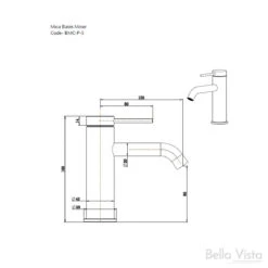 Mica Basin Mixer - Chrome, Black, Brushed Nickel, Gunmetal, French Gold -HERA BATHWARE mica basin mixer chrome black brushed nickel gunmetal french goldbrushed goldbasin mixerbella vista 244179