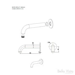 Mica Bath Spout 160mm -HERA BATHWARE mica bath spout 160mmgun metalbath spoutbella vista 573692