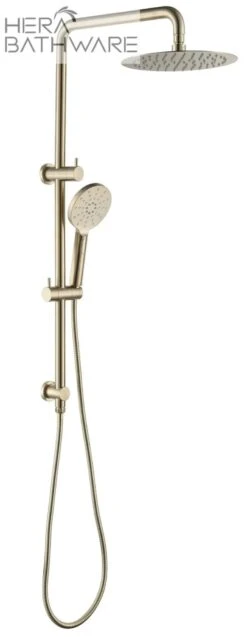 Mica Dual Shower Rail With Rain Fall Head - Round -HERA BATHWARE mica dual shower rail with rain fall head roundgun metalshower setbella vista 305334