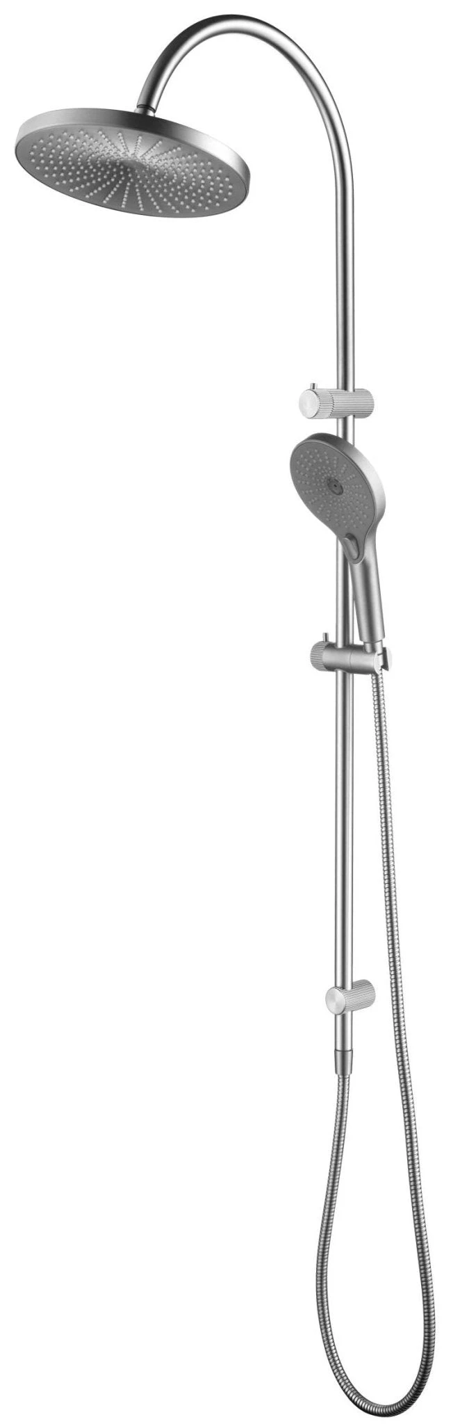 Mica Fluted Gooseneck Dual Shower Rail 2 Mica Fluted Gooseneck Dual Shower Rail - Image 2