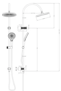 Mica Fluted Gooseneck Dual Shower Rail 11 Mica Fluted Gooseneck Dual Shower Rail -HERA BATHWARE mica fluted gooseneck dual shower railfrench goldbella vista 415617