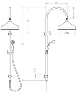 Mica Heritage Dual Shower Rail -HERA BATHWARE mica heritage dual shower raildusk bronzebella vista 833647