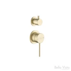 Mica Shower Mixer With Diverter - Chrome, Black, Brushed Nickel, Gunmetal, French Gold -HERA BATHWARE mica shower mixer with diverter chrome black brushed nickel gunmetal french goldfrench goldshower mixer with diverterbella vista 311385