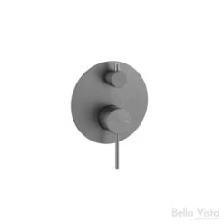 Mica Shower Mixer With Diverter With Back Plate- Chrome, Black, Brushed Nickel, Gunmetal, French Gold -HERA BATHWARE mica shower mixer with diverter with back plate chrome black brushed nickel gunmetal french goldgunmetalshower mixer with diverterbella vista 853917