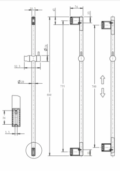 Mica Shower Rail -HERA BATHWARE mica shower railfrench goldhand showerbella vista 304534