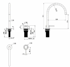Mica Square/Goose Hob Sink/Basin Mixer Set 21 Mica Square/Goose Hob Sink/Basin Mixer Set -HERA BATHWARE mica squaregoose hob sinkbasin mixer setdusk bronzegoose neckbella vista 518220