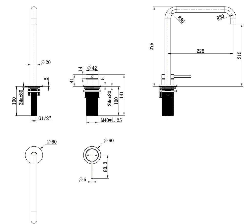 Mica Square/Goose Hob Sink/Basin Mixer Set 7 Mica Square/Goose Hob Sink/Basin Mixer Set - Image 7