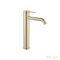 Mica Tall Basin Mixer - Chrome, Black, Brushed Nickel, Gunmetal, French Gold -HERA BATHWARE mica tall basin mixer chrome black brushed nickel gunmetal french goldfrench goldtall basin mixerbella vista 670594