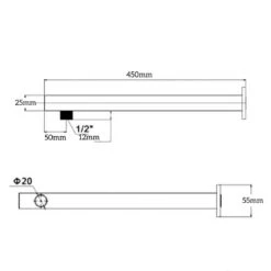 Mica Wall Shower Arm - 450mm Round -HERA BATHWARE mica wall shower arm 450mm roundfrench goldshower armbella vista 736953