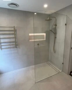 Milano Radius Walk In Frameless Shower Fixed Panel | Convex -HERA BATHWARE milano radius walk in frameless shower fixed panel convex900mmshower screenconvex 487402
