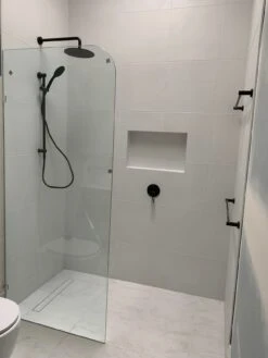 Milano Radius Walk In Frameless Shower Fixed Panel | Convex -HERA BATHWARE milano radius walk in frameless shower fixed panel convex900mmshower screenconvex 582305