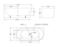 Millan Corner To Left 1500/1700mm Spa Bathtub -HERA BATHWARE millan corner to left 15001700mm spa bathtub3 large jets 8 mini jets1500mmbathtubbest bm 652555