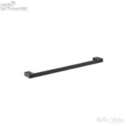 Milos - Single Towel Rail 400mm -HERA BATHWARE milos single towel rail 400mmmatte blacktowel railbella vista 295828