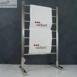 Radiant Floor Standing Heated Towel Rails (240V) | Radiant -HERA BATHWARE mirror polished floor standing heated towel rails 240vchrome600w1000hmm 7 barsheated towel railradiant 645164