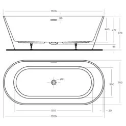 Nava Bath Tub Freestanding | Oceano -HERA BATHWARE nava bath tub freestanding oceanofreestanding1400mmbathtuboceano 625363